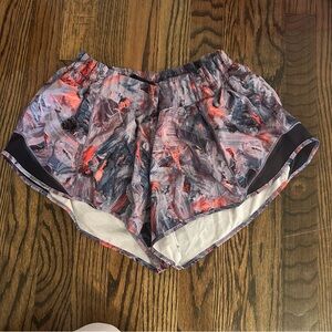 lululemon athletica Women's Abstract Print Athletic Shorts - Red and Black